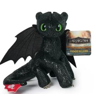 Dreamworks Dragons How to Train Your Dragon Toothless Plush Toy, 8" NWT